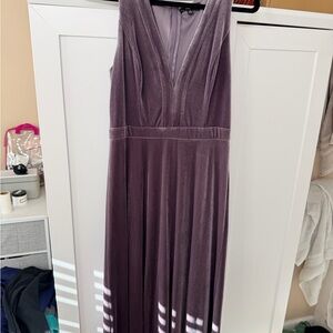 Lulus Beautiful Night Dusty Purple Velvet Sleeveless Maxi Dress